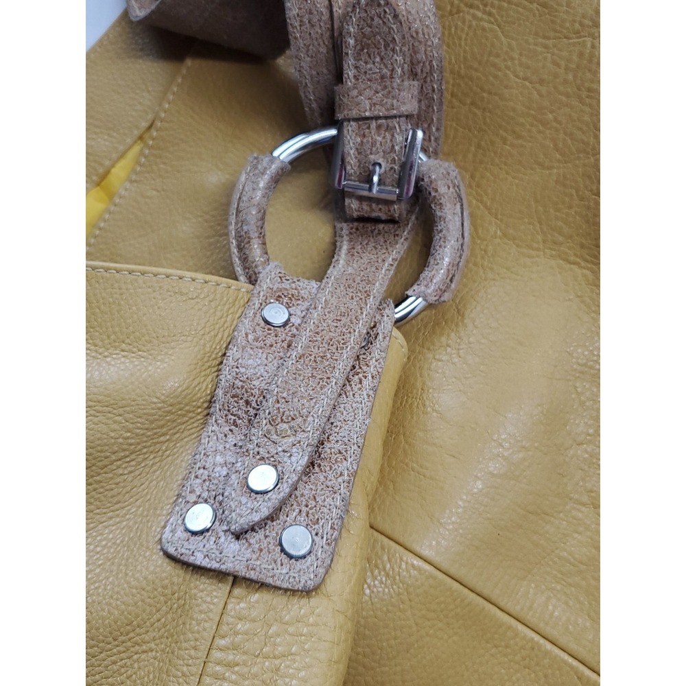 Raquel Rocha Bolsas e Large Shoulder Bag Leather Mustard Tote Made In Brazil‎ - Picture 12 of 12